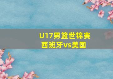 U17男篮世锦赛 西班牙vs美国